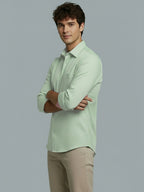 Men's Full Sleeve Spread Collar Premium Casual Shirt for Men Daily Wear in Black by BLUE ROBED, fabric detail