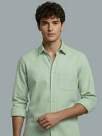 Men's Full Sleeve Spread Collar Premium Casual Shirt for Men Daily Wear in Black by BLUE ROBED, side view
