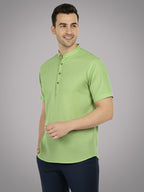 BLUE ROBED Half Sleeve Kurta for men in CGRN view 57