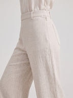 BLUE ROBED Beige Color Trousers For Women And Girls
