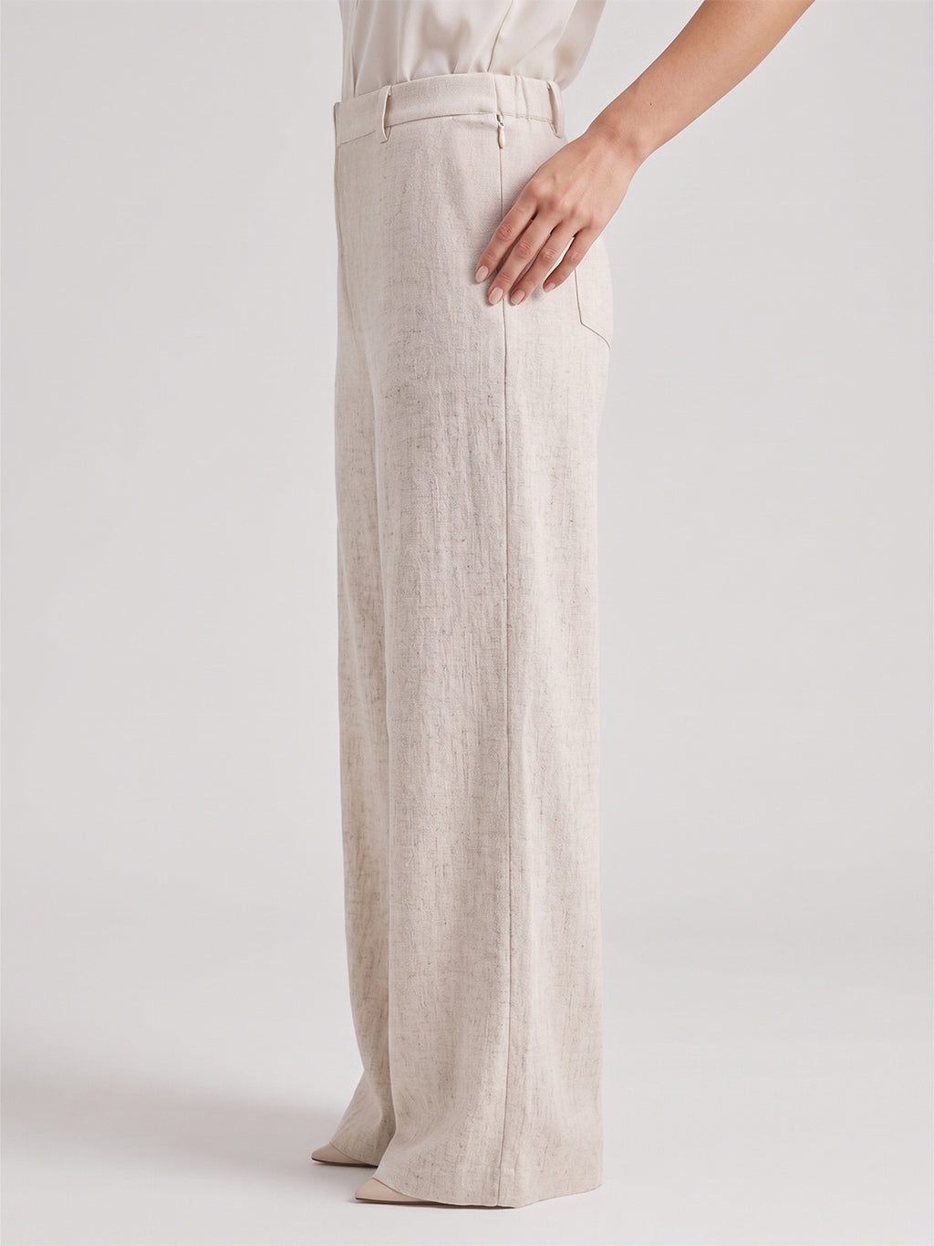 BLUE ROBED Beige Color Trousers For Women And Girls