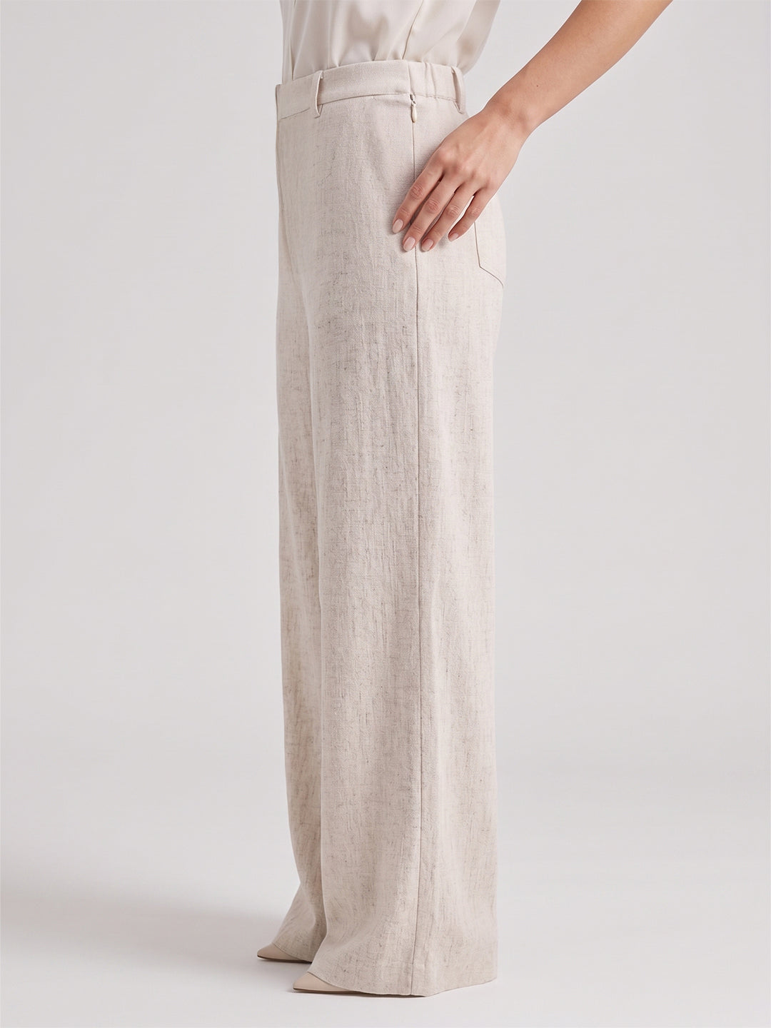 BLUE ROBED Beige Color Trousers For Women And Girls