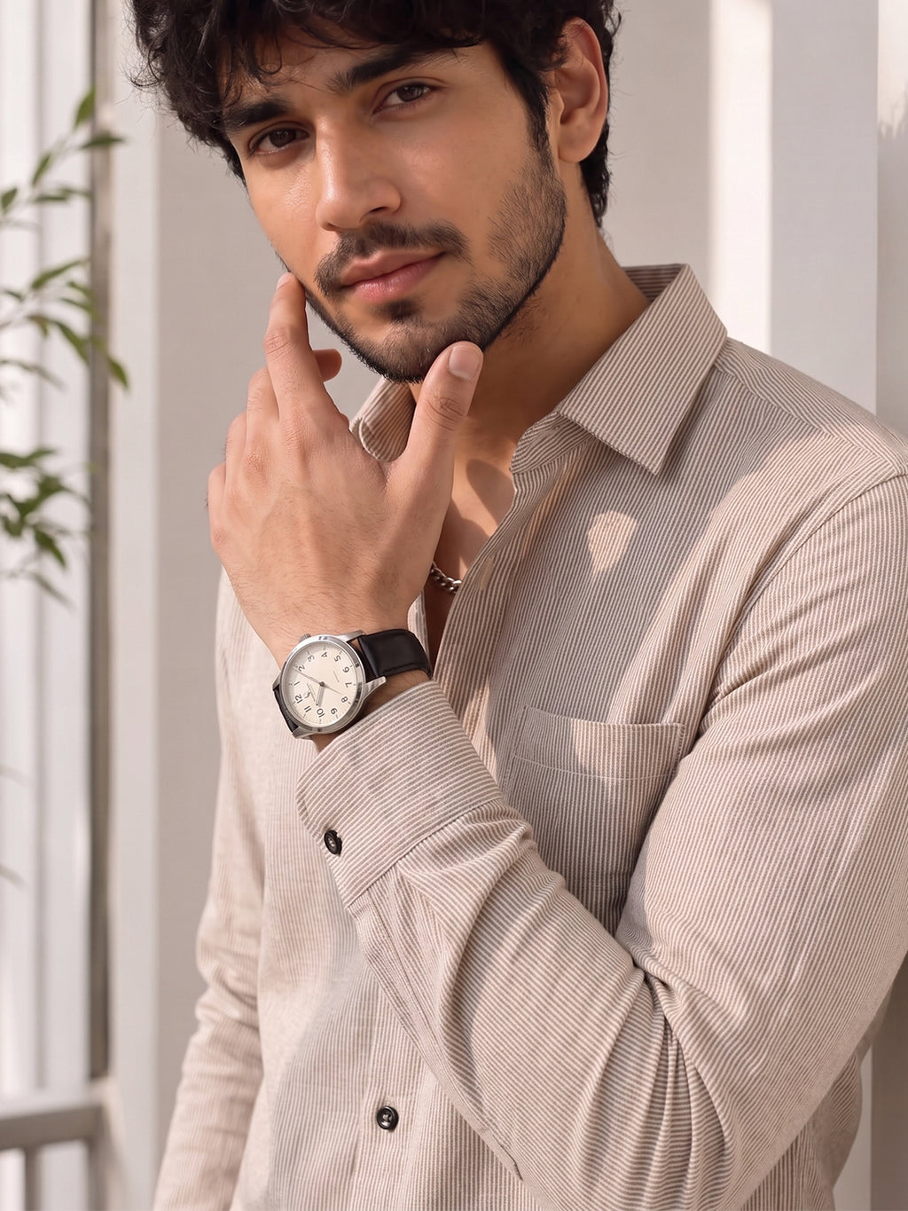 Men's Pure Cotton Casual Shirt | Full Sleeve Textured Shirt with Chest Pocket | Regular Fit