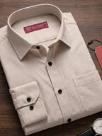 Men's Pure Cotton Casual Shirt | Full Sleeve Textured Shirt with Chest Pocket | Regular Fit