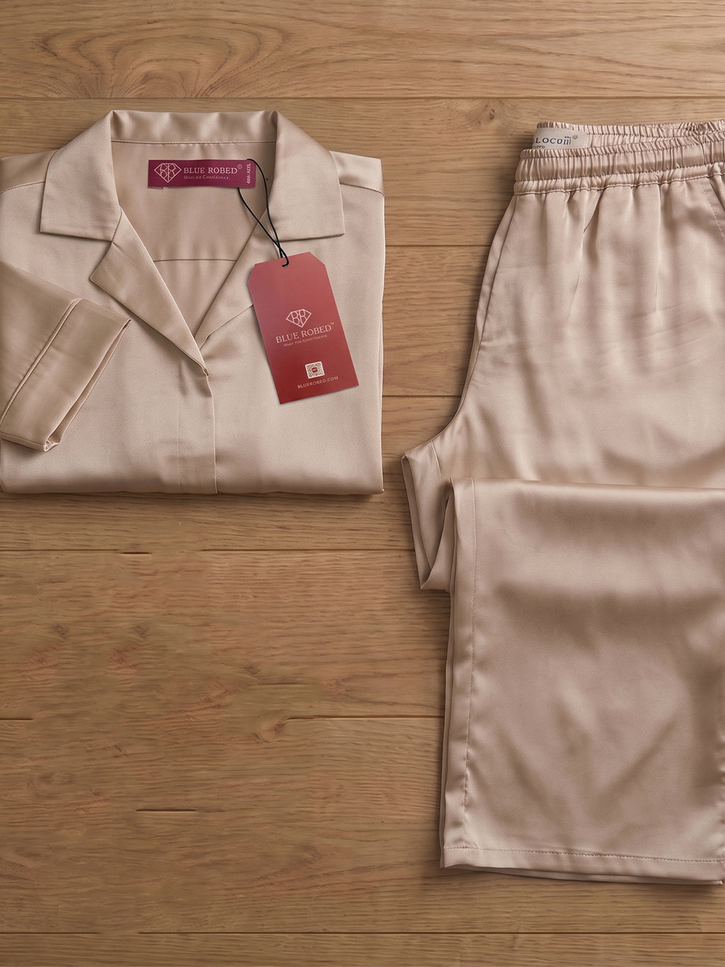 Women’s Beige Linen Lounge Co-ord Set | Relaxed Fit Nightwear & Casual Wear