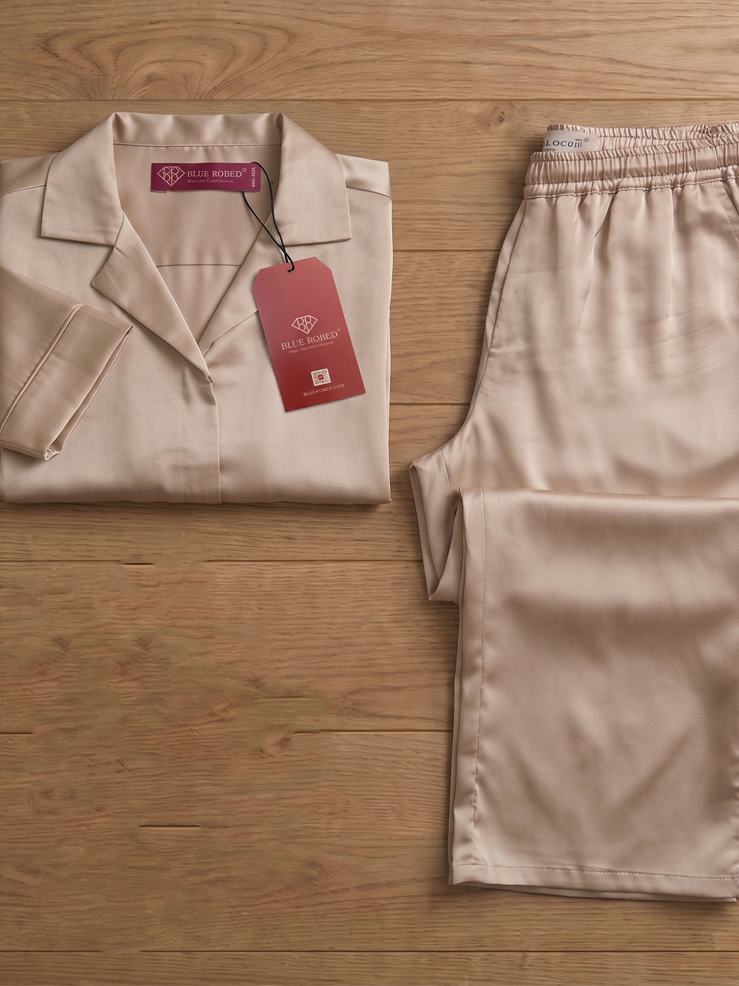 Women’s Beige Linen Lounge Co-ord Set | Relaxed Fit Nightwear & Casual Wear