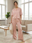 Women’s Blush Pink Linen Lounge Co-ord Set | Soft Relaxed Nightwear & Casual Wear