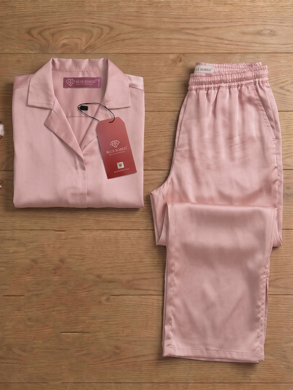 Women’s Blush Pink Linen Lounge Co-ord Set | Soft Relaxed Nightwear & Casual Wear