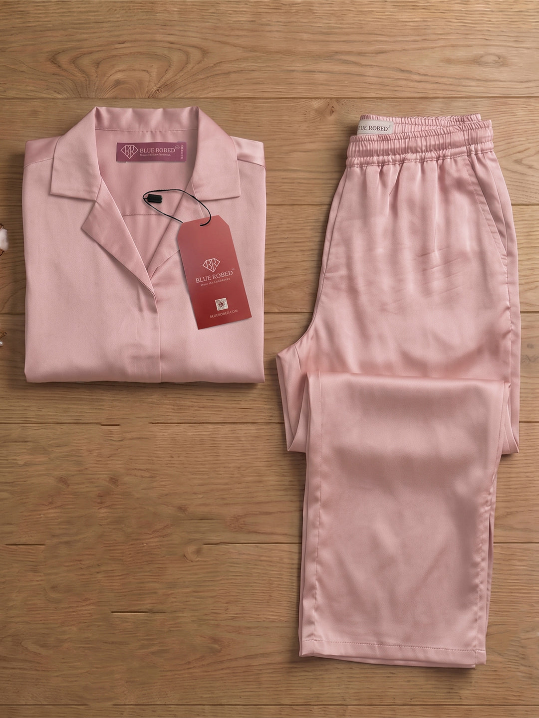 Women’s Blush Pink Linen Lounge Co-ord Set | Soft Relaxed Nightwear & Casual Wear