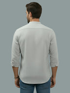 Full Sleeve Chinese Collar Cotton Slim Shirt for Men and Boys in Shirt For Men And Pink by BLUE ROBED, side view
