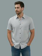 Half Sleeve Spread Collar Cotton Slim Shirt for Men and Boys in Shirt For Men And Yellow by BLUE ROBED, front view