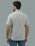 Half Sleeve Spread Collar Cotton Slim Shirt for Men and Boys in Shirt For Men And Yellow by BLUE ROBED, side view