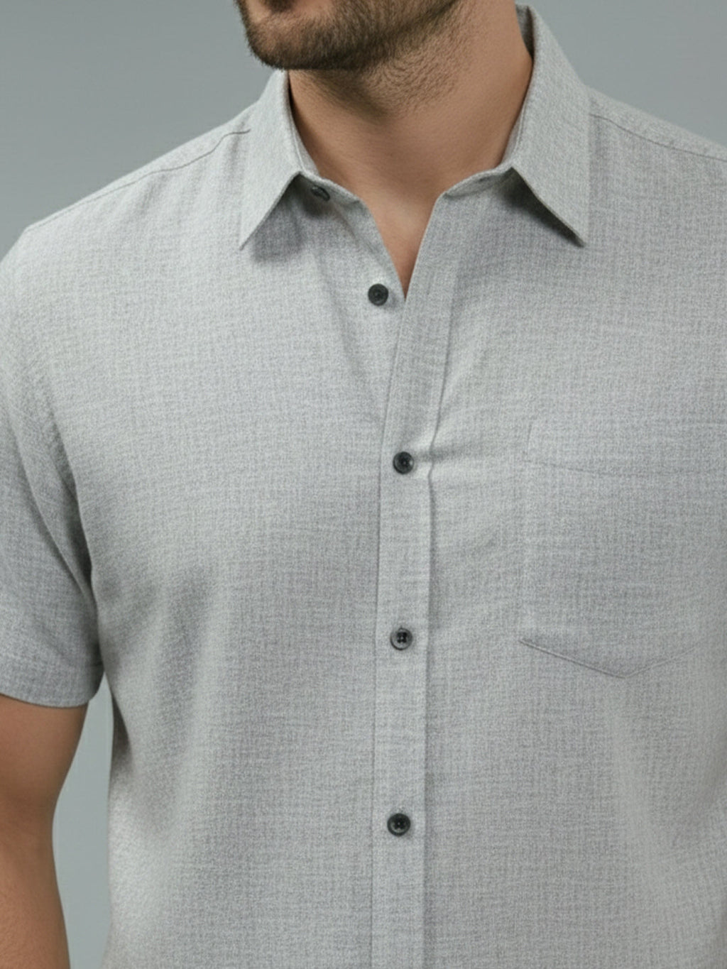 Half Sleeve Spread Collar Cotton Slim Shirt for Men and Boys in Shirt For Men And Yellow by BLUE ROBED, detail view