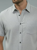 Half Sleeve Spread Collar Cotton Slim Shirt for Men and Boys in Shirt For Men And Yellow by BLUE ROBED, detail view