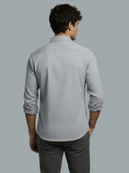 Men's Full Sleeve Spread Collar Premium Casual Shirt for Men Daily Wear in Black by BLUE ROBED, fit view