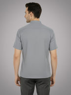 BLUE ROBED Half Sleeve Kurta for men in Grey view 22