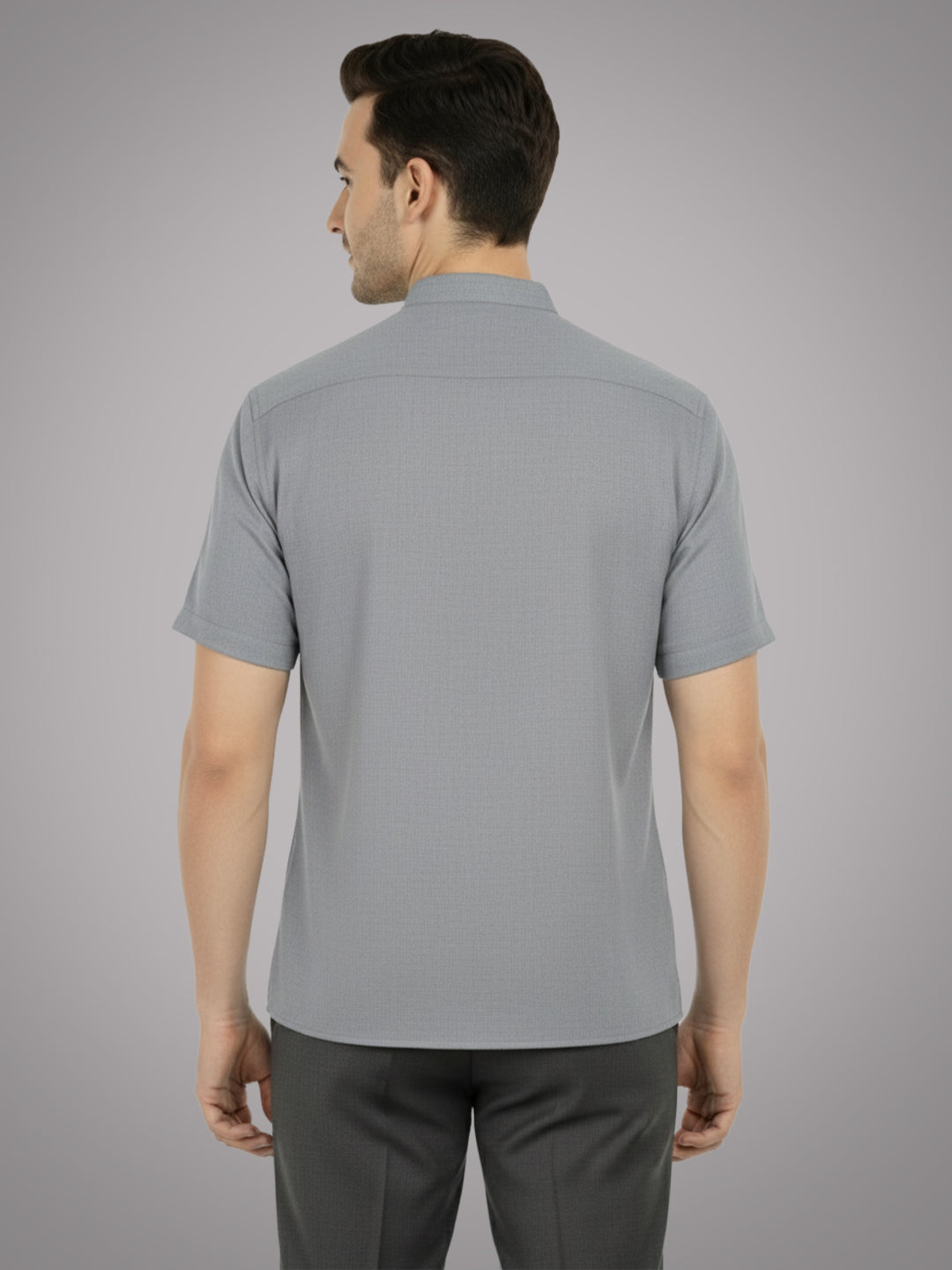 BLUE ROBED Half Sleeve Kurta for men in Grey view 22