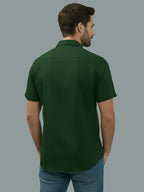 Half Sleeve Spread Collar Cotton Slim Shirt for Men and Boys in Shirt For Men And Yellow by BLUE ROBED, fit view