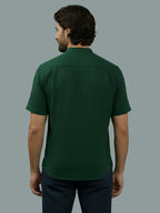 Half Sleeve Chinese Collar Cotton Slim Shirt for Men and Boys in Shirt For Men And White by BLUE ROBED, fabric detail