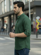 BLUE ROBED Full Sleeve Kurta for men Office Wear in Green view 102