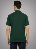 BLUE ROBED Half Sleeve Kurta for men in Green view 18