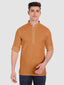 BLUE ROBED men's Casual ZIP Style Full Sleeve Cotton Kurta in Golden