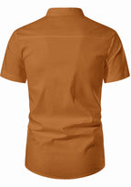 BLUE ROBED men's Half Sleeve Casual Cotton Kurta Office Wear in Golden view 18
