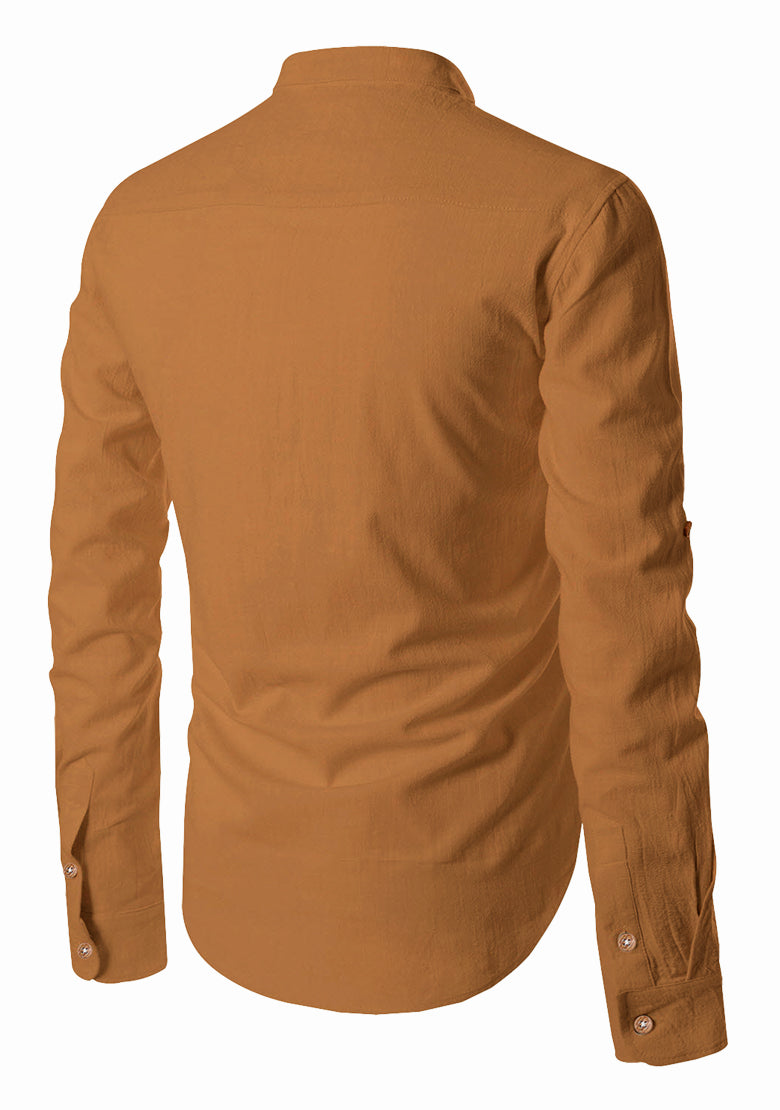BLUE ROBED men's Casual ZIP Style Full Sleeve Kurta in Golden view 18