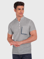 BLUE ROBED men's Casual Half Sleeve Slim Fit Kurta in Grey view 16