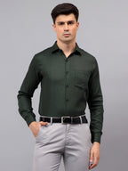 Men's Full Sleeve Spread Collar Premium Casual Shirt for Men in Black by BLUE ROBED, fit view