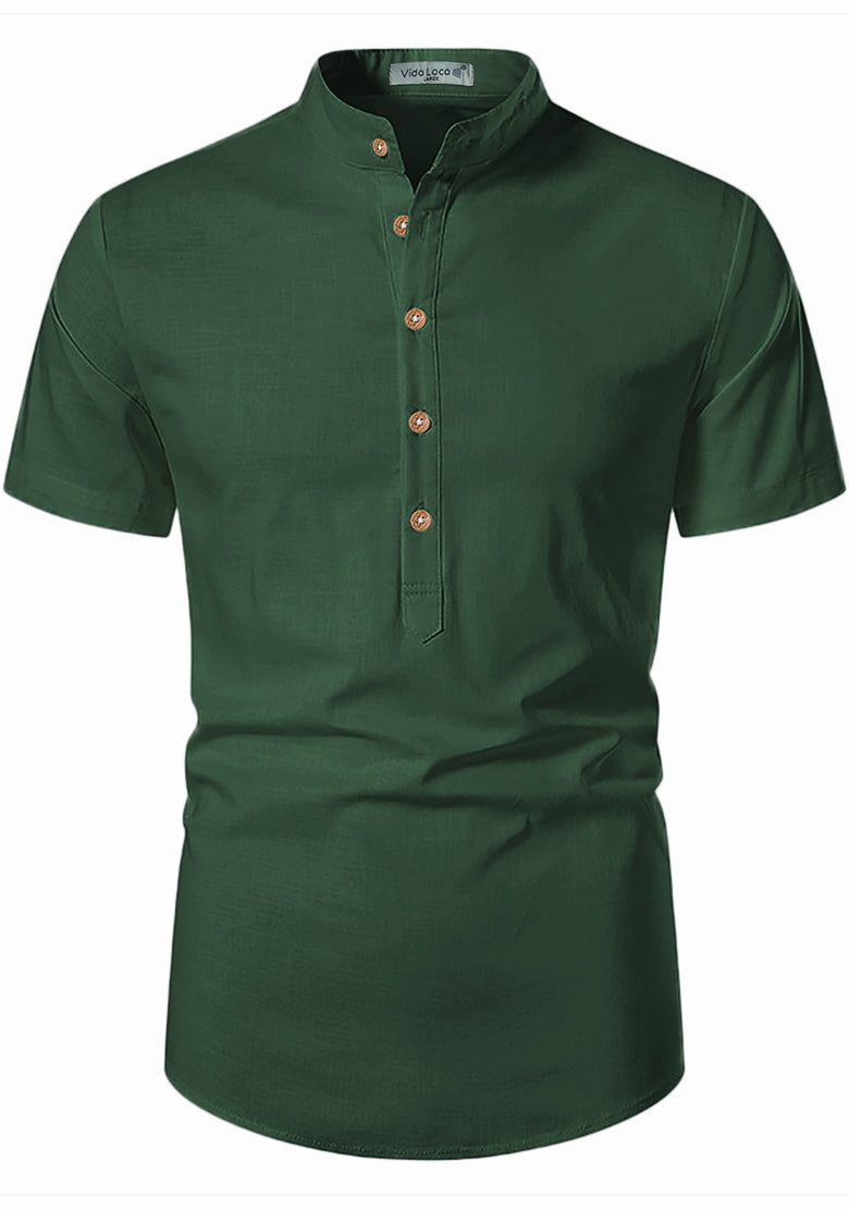 BLUE ROBED men's Half Sleeve Casual Cotton Kurta Office Wear in Green view 20