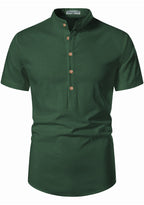 BLUE ROBED men's Half Sleeve Casual Cotton Kurta Office Wear in Green view 20