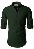 BLUE ROBED men's Casual ZIP Style Full Sleeve Kurta in Green view 20