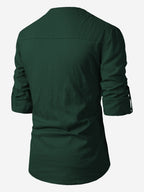 BLUE ROBED men's Casual Slim Fit Full Sleeve Cotton Kurta in Green view 2