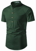 BLUE ROBED men's Half Sleeve Casual Cotton Kurta Office Wear in Green view 21
