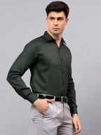 Men's Full Sleeve Spread Collar Premium Casual Shirt for Men in Black by BLUE ROBED, front view
