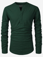 BLUE ROBED men's Casual Slim Fit Full Sleeve Cotton Kurta in Green view 3