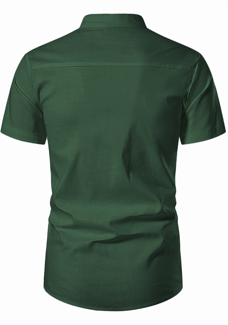 BLUE ROBED men's Half Sleeve Casual Cotton Kurta Office Wear in Green view 22