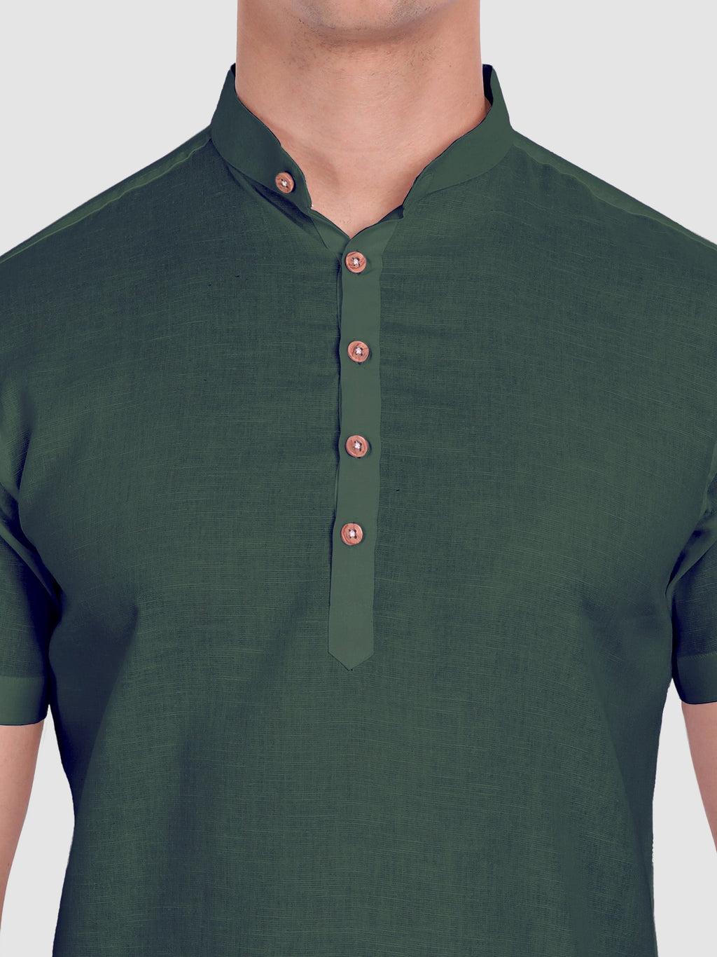 BLUE ROBED men's Half Sleeve Casual Cotton Kurta Daily Wear in Green view 24