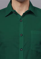 Men's Cotton Blend Slim Fit Formal Shirt in Beige by BLUE ROBED, detail view