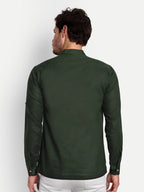 BLUE ROBED men's Casual Slim Fit Full Sleeve Double Pocket Cotton Trendy Kurta in Green view 45