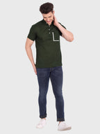 BLUE ROBED men's Casual Half Sleeve Slim Fit Kurta in Green view 5