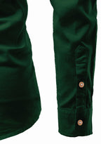 BLUE ROBED men's Casual Slim Fit Full Sleeve Double Pocket Cotton Kurta in Green style A view 33