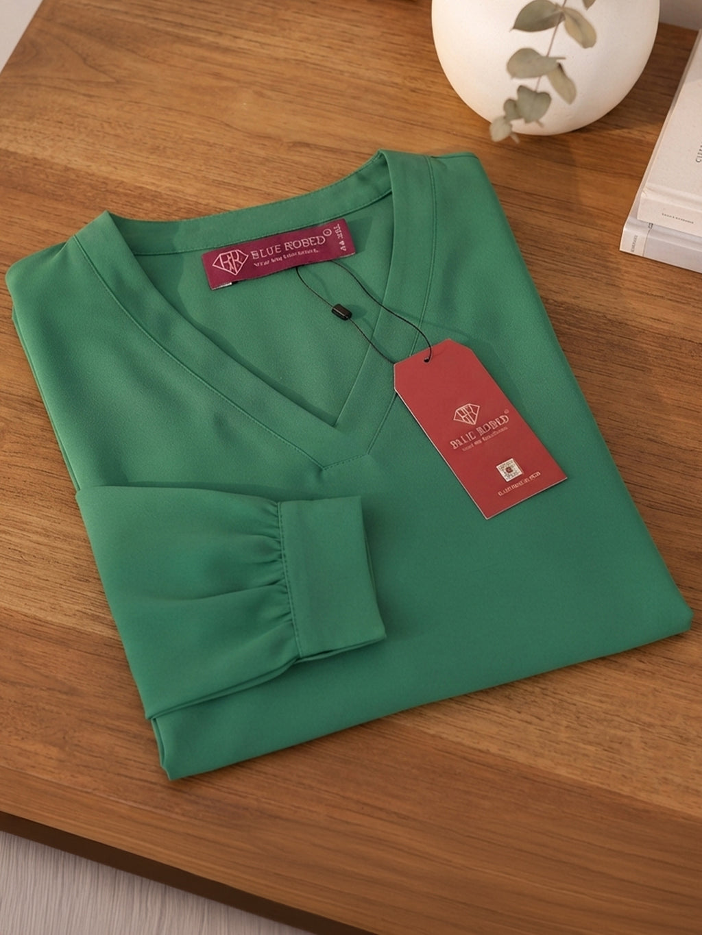 Women’s Crepe Formal Top | Elegant V-Neck Office Wear Blouse