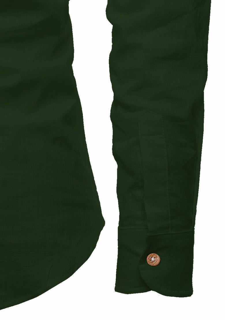 BLUE ROBED men's Casual Slim Fit Full Sleeve Kurta in Green view 20