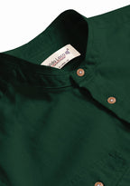 BLUE ROBED men's Casual Slim Fit Full Sleeve Double Pocket Cotton Kurta in Green style A view 34