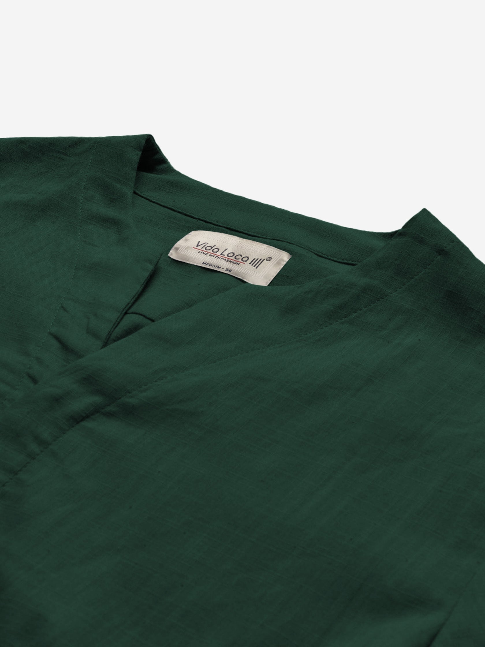 BLUE ROBED men's Casual Slim Fit Full Sleeve Cotton Kurta in Green view 6