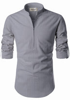 BLUE ROBED men's Casual ZIP Style Full Sleeve Kurta in Grey view 24