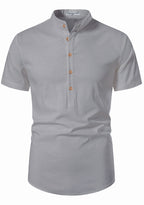 BLUE ROBED men's Half Sleeve Casual Cotton Kurta Office Wear in Grey view 24