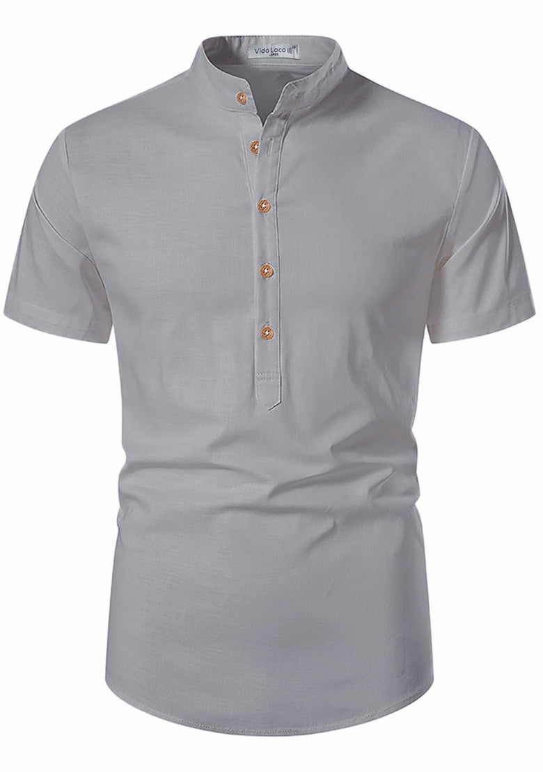 BLUE ROBED men's Half Sleeve Casual Cotton Kurta Office Wear in Grey view 24